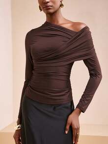 Zivah 2025 Autumn/Winter New Music Festival, Easter, St. Patrick's Day, Halloween, Christmas, Valentine's Day, Date, Western, Nomadic, Birthday Party, Graduation, College, Student, Daily Wear, All-Match, Casual, Vacation, Cruise, Beach, Sunbathing, Viral Hit, Streetwear, Wedding Guest, Bohemian, Commuter - Coffee Brown - View 7