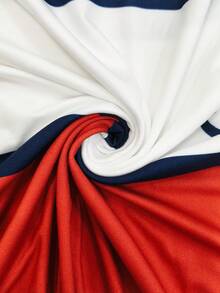 EMERY ROSE Women's Colorblock Striped Casual Anchor Pattern Round Neck Long Sleeve T-Shirt - Multicolor - View 3