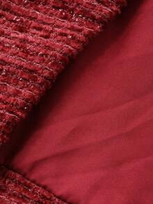 DAZY Women's Elegant Front Button Mid-Length Dress, Suitable For Commuting, Autumn/Winter New Year Christmas - Burgundy - View 7