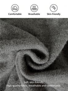 FavEase Women's Sexy Off-Shoulder Solid Color Knitted Dress, Versatile For Autumn/Winter - Grey - View 8