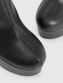 CUCCOO LuxiPop 女士厚底时尚日常高跟靴 - 黑色 - 查看 7