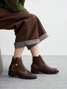 CUCCOO BIZCHIC 女士时尚百搭简约踝靴 - 咖啡棕 - 查看 5