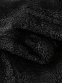 DAZY Young Boy Letter Print Long Sleeve Top And Plaid Pants Pajama Set - Black - View 7