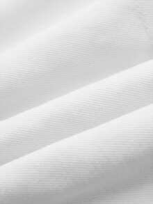 SHEIN MOD 女士休闲牛仔裙，纽扣腰身设计，荷叶边裙摆 - 白色 - 查看 4