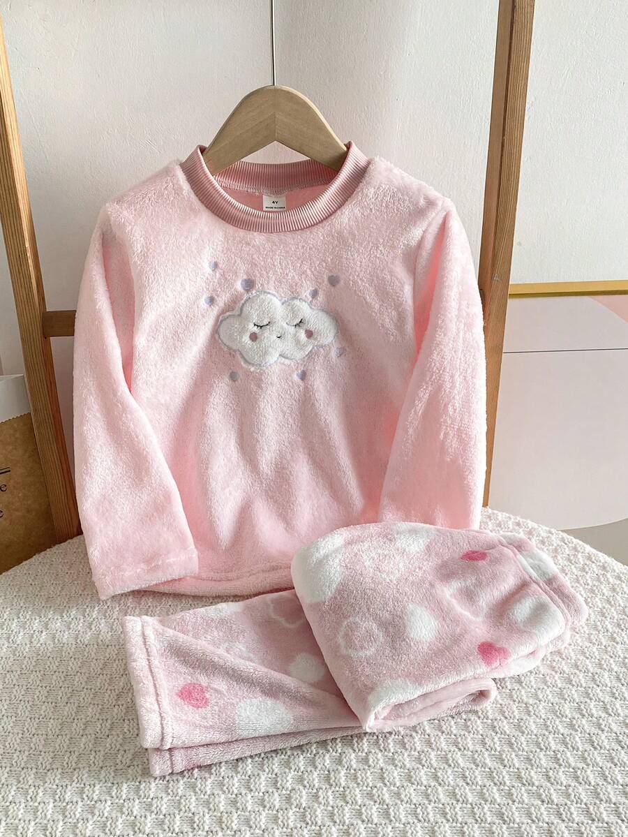 少女居家服 2 件組 - 粉色可愛兔子刺繡珊瑚絨睡衣 甜美兔子圖案圓領設計 粉白夢幻配色 珊瑚絨保暖面料 長袖圓領上衣長褲 兔子刺繡組合 社群媒體風格 甜美 2026 新年假期必備 女孩居家套裝 小女孩睡衣套裝 Pj 套裝 女孩粉色 - 粉色 - 查看 1