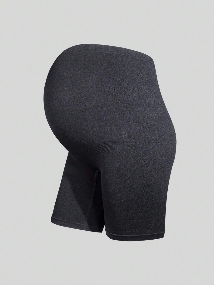 BloomMama 1pc Women's Fashionable, Comfortable, Minimalist Solid Color High Quality Seamless Maternity Pants, Cost-Effective 2025 Bestseller - Black - View 1