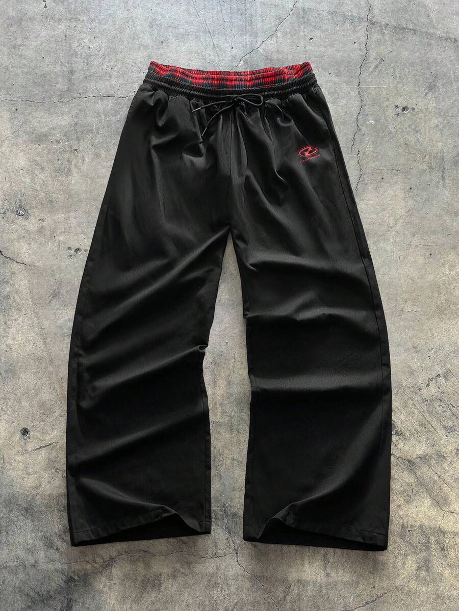 AXEPEAK Men's Casual Versatile Plaid Drawstring Waist Pants