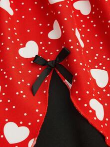 Sweetra Plus Size Women's New Vintage Romantic Bold Avant-Garde Cute Fashion Heart Digital Print Contrast Color Stage Nightclub Party Bar Long Sleeve Dress, Suitable For Valentine's Day, Back To School, Holidays, Thanksgiving, Music Festivals, Daily Outings, Christmas, Spring, Autumn, Summer - Multicolor - View 4