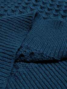 Elenzga Plus Size Women's Solid Color Turtleneck Knit Pullover Sweater, Versatile For Daily Wear, Winter - Royal Blue - View 8