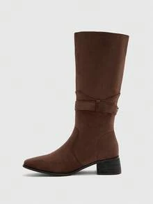 CUCCOO BIZCHIC 2025 Autumn/Winter New Fashionable Versatile Brown Slimming Chunky Heel Riding Boots For Women For Christmas - Brown - View 10