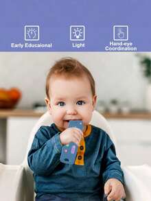 Silicone Teething Remote Control TV Design Soothing Gum Relief Sensory Stimulation Toy For Infants Christmas Stocking Fillers Holiday Gift Ideas Scandinavian Style Must Haves - Multicolor - View 5