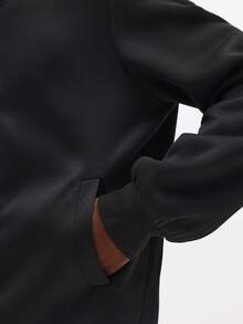 SUMWON Áo khoác bomber nhẹ có bo gấu và khóa kéo cho phong cách đường phố thường ngày - màu đen - Xem 7