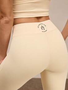 Activina Women's Solid Color Minimalist Casual Sports Set Beige Workout Set Cream Workout Set Bra And Leggings Set Tights Two Piece Set Women Buttery Soft Workout Set Ralphlauren Seksi Chic  Knitted Fabric - Beige - View 4
