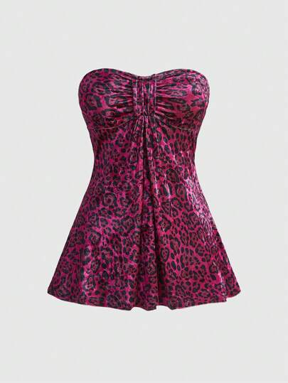 J-Fashion Crop top da donna con stampa leopardata in stile Y2K