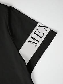 墨西哥雄鹰3D印花男士T恤，足球T恤，皇家雄鹰印花，适合夏季，时尚T恤，美观T恤，送给兄弟姐妹的礼物，送给兄弟的礼物，送给爸爸的礼物，父亲节礼物，休闲时尚上衣 - 黑色 - 查看 3