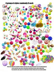 PETSIN 1/3/5/15/20 Must-Have Cat Toys , Cat Bell Ball , Chew Toys , Sisal Ball Toys Cat Wands , Bell Sound Toys , Cat Mice , Cat Toys , Pet Supplies , Birthday Gifts , Pet Toy Sets - Multicolor - View 15
