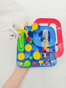 冒险轨道套装，配备惯性动力小车和停车场，互动式亲子游戏，寓教于乐，圣诞节礼物佳选，儿童节日礼物创意，家庭游戏之夜必备