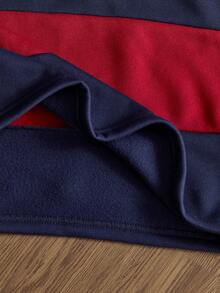 SWAVVY Men's Casual Colorblock Striped Polo Shirt, Autumn/Winter - Multicolor - View 3