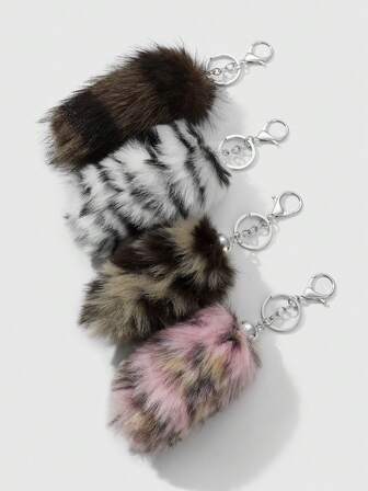 Grunge Punk 1 pezzo Portachiavi e portachiavi in peluche marrone retrò Y2K di alta qualità con stampa animalier leopardata, accessorio di moda adatto a donne e ragazze, un'ottima idea regalo