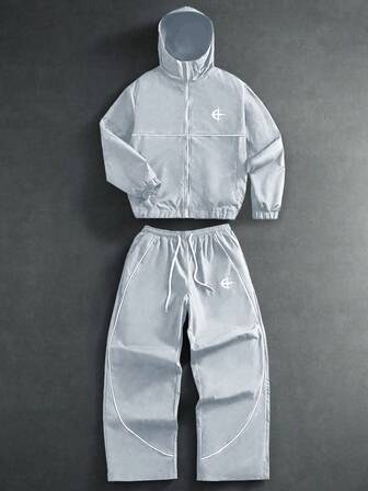  Aesthetic Post--Men's Minimalist Printed Hoodie And Pants Set,Streetwear,Friends,Matching,Baggy,For Men,Graphic,Japanese Style,Unisex,I Love My Girlfriend