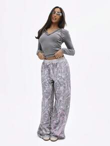 BABYPHAT Long Sleeve Hooded Pullover Sweatshirt With Script Chest Print For Autumn Winter Casual Wear - Grey - View 6