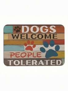 1 tấm thảm chùi chân hình dấu chân chó nhiều màu sắc, thảm chùi chân cao su hình chữ nhật đơn giản, thanh lịch, chống trượt và dễ vệ sinh, dùng cho phòng tắm, phòng giặt, nhà bếp, lối vào, trang trí Giáng sinh - Nhiều màu - Xem 5