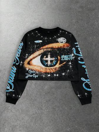 Street Life Top de manga larga con cordón casual unisex, camiseta de cuello redondo con estampado gráfico de estilo callejero