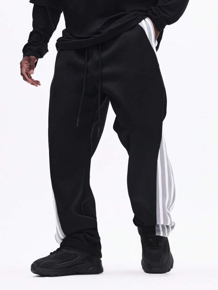 Drop Crotch Jogger With Striped Side Panels