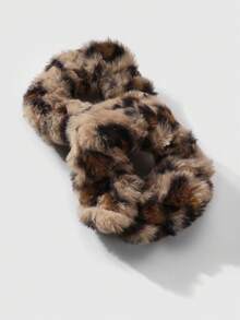 ROMWE Grunge Punk 1个Y2K复古可爱高品质棕色毛绒仿豹纹动物尾巴钥匙扣，时尚配饰，适合女性和女孩，绝佳礼物之选 - 棕色-41 - 查看 14