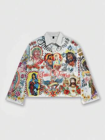 Street Life Chemise polo à manches longues imprimée avec rayures, style décontracté universitaire pour hommes