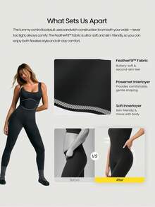 GLOWMODE 24" FeatherFit™ Tummy Control Open Back Gym Yoga Sports Jumpsuit Bodysuit Elegant For Woman