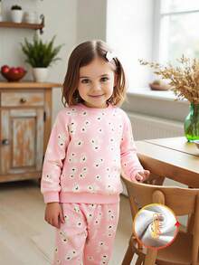 Vintaside Kids 2pcs/Set Infant/Toddler Girls Floral Print Long Sleeve Top And Long Pants Coordinating Outfit, Sweatsuit - Multicolor - View 8