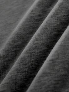 Tseoso 休闲复古太阳字母印花加大码卫衣，秋冬季舒适图案 - 深灰色 - 查看 6