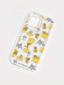 TOM & JERRY X SHEIN 汤姆和杰瑞卡通奶酪图案透明手机壳，兼容iPhone和Galaxy，是可爱卡通动画爱好者日常使用或送礼的理想之选，兼容iPhone 11/iPhone 13/iPhone 14/iPhone 15/iPhone 16/iPhone 17/iPhone 17 Pro/iPhone 17 Pro Max/Galaxy A17 - 無色 - 查看 6