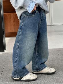 DAZY Young Boy Casual Washed Relaxed Elastic Waist Jeans