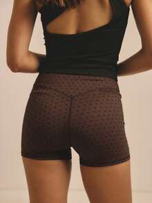 Aralina Quần short thể thao Leisurwear cạp cao dành cho nữ - Màu nâu Sô-cô-la - Xem 2