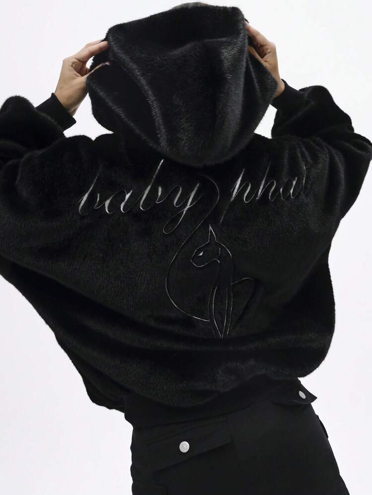 BABYPHAT オーバーサイズ フェイクファー フーデッド ボンバージャケット BABYPHAT オーバーサイズ フェイクファー フーデッド ボンバー