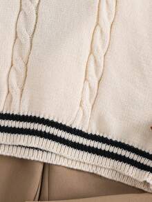 PrepCrw Young Boys' Collegiate Style Twisted Floral V-Neck Knit Vest - White - View 5