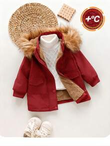 Emery Rose Kids Emery Rose Kids 女婴可爱黑色保暖连帽外套，秋冬季百搭 - 紅色 - 查看 10