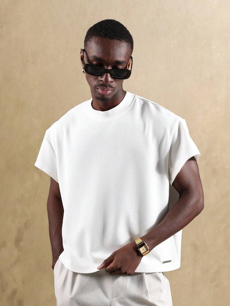 Camiseta Essential Boxy Cut Texturizada Manga Curta