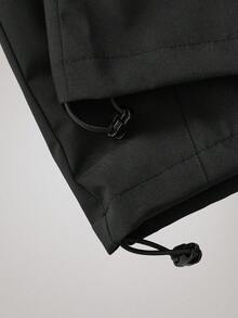 Officeau 男士简约时尚休闲百搭半拉链连帽防水防风夹克，户外轻便黑色长袖连帽衫，适合作为礼物送给朋友、丈夫、男友，适合秋季、春夏穿着。 - 黑色 - 查看 9