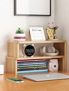Madebyblanc 1PCScalable Long And Short Desktop Layered Storage Desk With A Simple Multifunctional Small Storage Rack And An Elevated Shelf - Multicolor - View 8