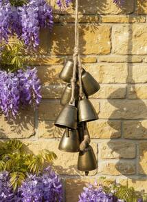 Cirelle 工艺铃铛铜铃风铃挂饰一串8个组合家居装饰可挂风铃进屋做门铃婚庆节日装饰品 - 銅色 - 查看 2