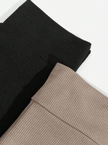 EURMUSE 黑色和棕色打底褲多入組 - 彩色 - 查看 2