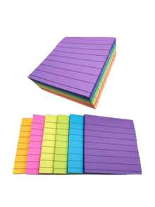 6 Color/Pack Horizontal Line Sticky Notes, Multi-Color Square Memo Pads, Fluorescent Sticky Memo Pad Suitable For Students, Offices - Multicolor - View 3