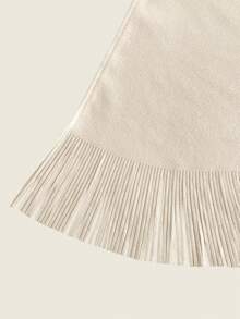 Franclia 女士羊毛斗篷外套，流苏下摆，优雅休闲，适合返校、教师节、圣诞节等场合。 - 杏色 - 查看 5