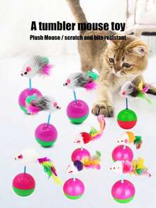 PETSIN 1/3/5/15/20 Must-Have Cat Toys , Cat Bell Ball , Chew Toys , Sisal Ball Toys Cat Wands , Bell Sound Toys , Cat Mice , Cat Toys , Pet Supplies , Birthday Gifts , Pet Toy Sets - Multicolor - View 4