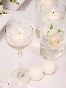 50/20/5/1/4-Piece White Floating Candles Set, Unscented Dripless Wax Discs For Wedding Centerpieces, Party & Holiday Decorations