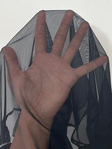 SHEIN EZwear Blusa negra transparente de malla sexy para mujer de talla grande, no incluye la parte superior de tipo camisola - Multicolor - Ver 7