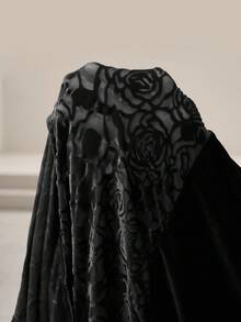 Modelyn Vestido largo de mujer talla grande elegante con parches de terciopelo, hombros descubiertos, bajo de cola de sirena y mangas acampanadas, adecuado para fiestas, otoño/invierno - Negro - Ver 8